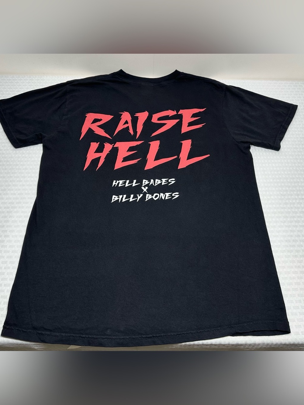 HELL BABES x BILLY BONES CLUB "Hellraiser" Size L Skull Rose Black Biker T Shirt - Picture 3 of 6
